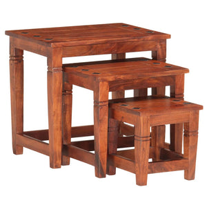 vidaXL Nesting Tables 3 pcs. Solid Acacia Wood