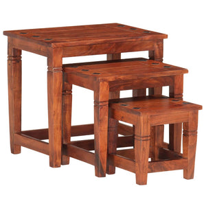 vidaXL Nesting Tables 3 pcs. Solid Acacia Wood
