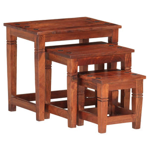 vidaXL Nesting Tables 3 pcs. Solid Acacia Wood
