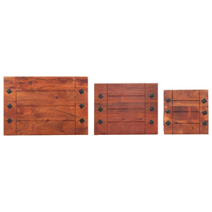 vidaXL Nesting Tables 3 pcs. Solid Acacia Wood