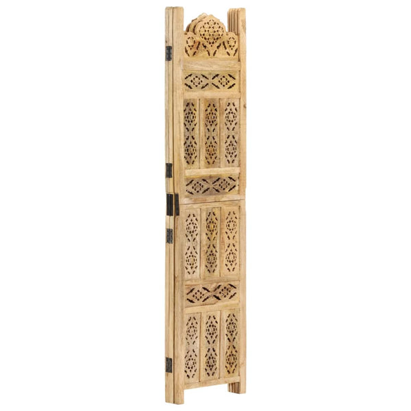 vidaXL 3-Panel Hand-Carved Room Divider 120×165 cm Solid Mango Wood