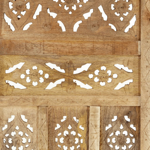 vidaXL 3-Panel Hand-Carved Room Divider 120×165 cm Solid Mango Wood