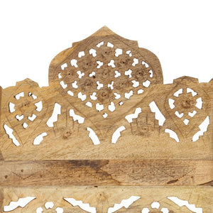 vidaXL 4-Panel Hand-Carved Room Divider 160x165 cm Solid Mango Wood