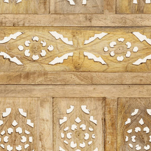 vidaXL 4-Panel Hand-Carved Room Divider 160x165 cm Solid Mango Wood