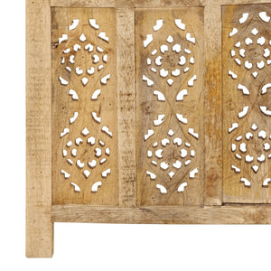 vidaXL 4-Panel Hand-Carved Room Divider 160x165 cm Solid Mango Wood