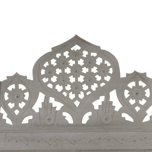 vidaXL 3-Panel Hand-Carved Room Divider Grey 120×165cm Solid Mango Wood