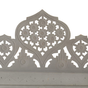 vidaXL 4-Panel Hand-Carved Room Divider Grey 160x165 cm Mango Wood