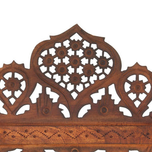 vidaXL 3-Panel Hand-Carved Room Divider Brown 120×165 cm Mango Wood