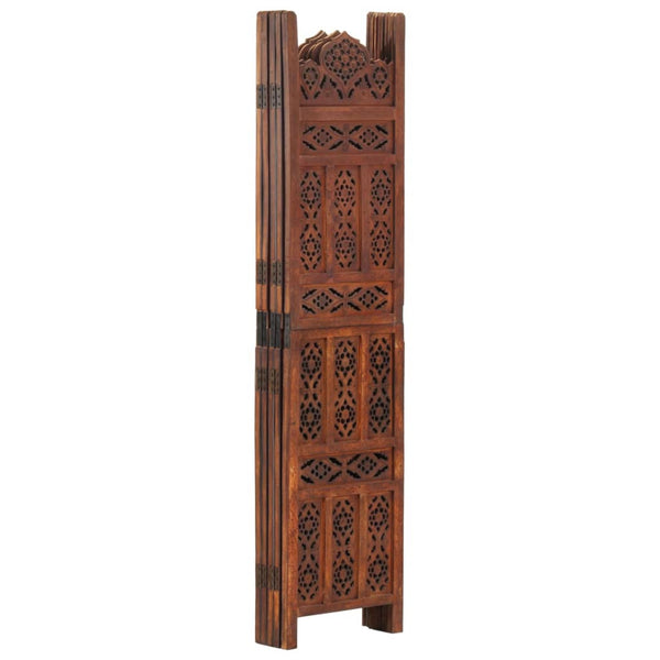 vidaXL 5-Panel Hand-Carved Room Divider Brown 200×165 cm Mango Wood