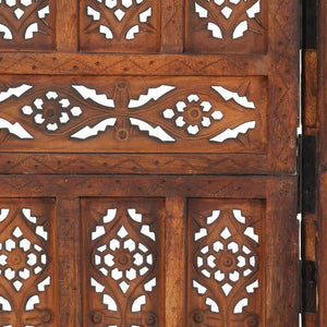 vidaXL 5-Panel Hand-Carved Room Divider Brown 200×165 cm Mango Wood