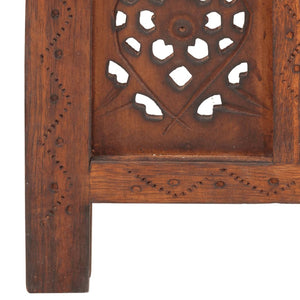 vidaXL 5-Panel Hand-Carved Room Divider Brown 200×165 cm Mango Wood