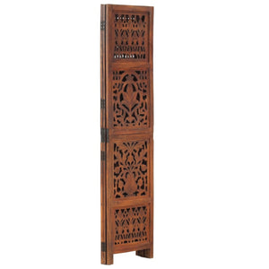 vidaXL 3-Panel Hand-Carved Room Divider 120×165 cm Solid Mango Wood