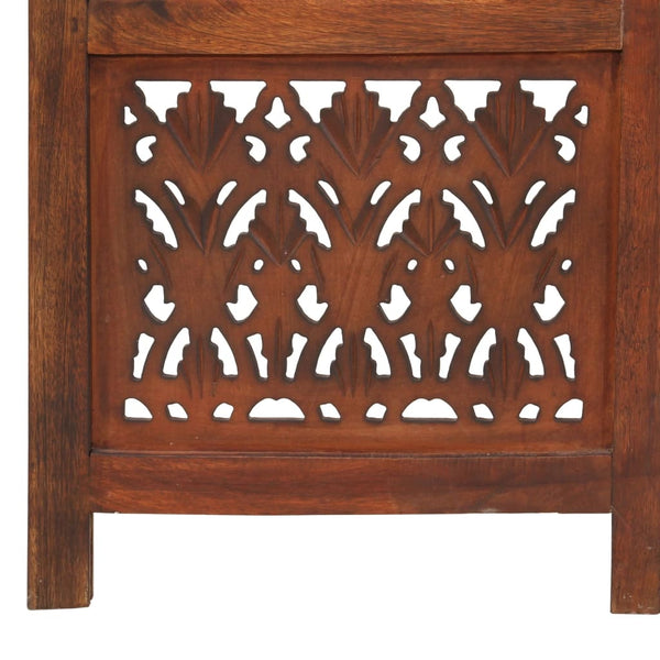 vidaXL 3-Panel Hand-Carved Room Divider 120×165 cm Solid Mango Wood