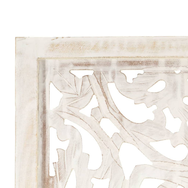 vidaXL 3-Panel Room Divider Hand-Carved White 120×165cm Solid Mango Wood