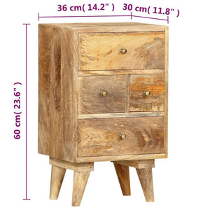 vidaXL Nightstand 36x30x60 cm Solid Mango Wood