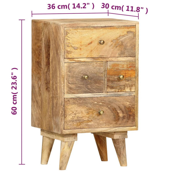 vidaXL Nightstand 36x30x60 cm Solid Mango Wood