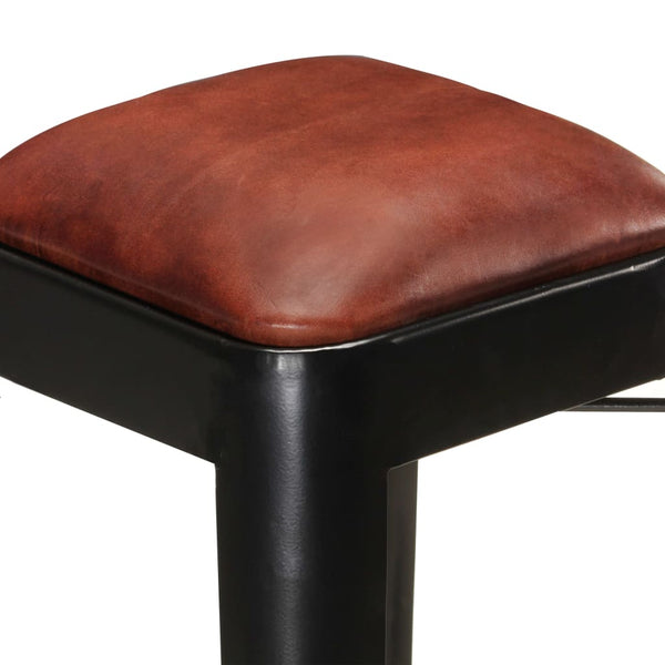 vidaXL Bar Stools 4 pcs Black Genuine Leather