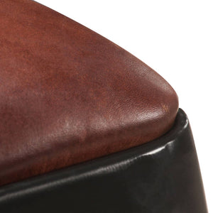 vidaXL Bar Stools 4 pcs Black Genuine Leather