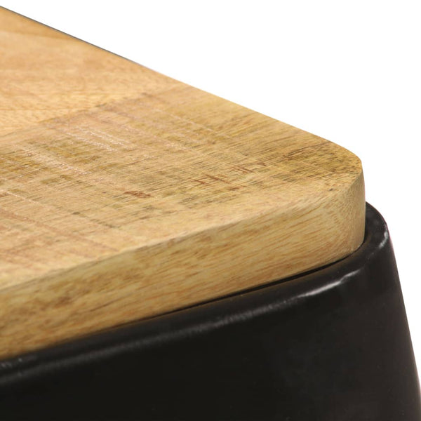vidaXL Bar Stools 4 pcs Black Solid Mango Wood