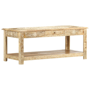 vidaXL Coffee Table 110 x 50 x 45 cm Hand-Painted Solid Mango Wood