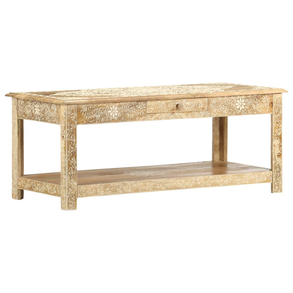 vidaXL Coffee Table 110 x 50 x 45 cm Hand-Painted Solid Mango Wood