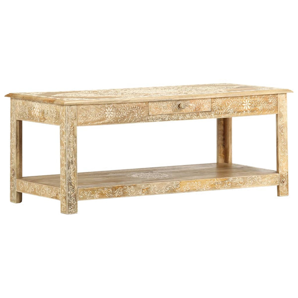 vidaXL Coffee Table 110 x 50 x 45 cm Hand-Painted Solid Mango Wood