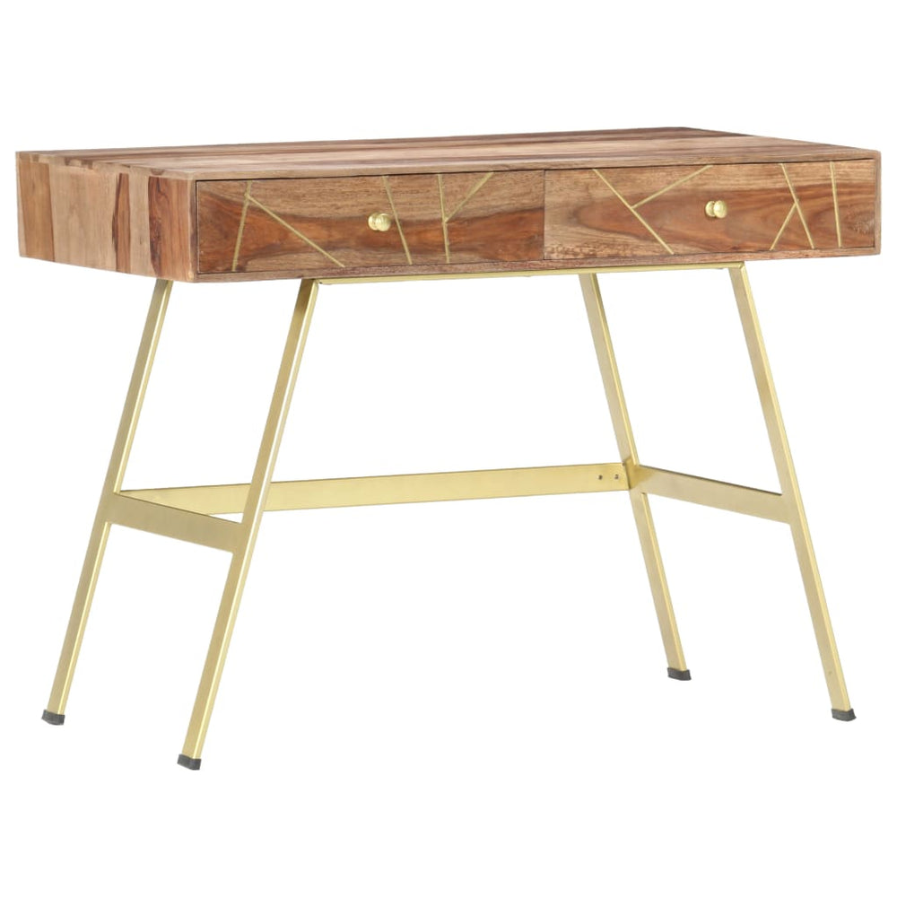 vidaXL Desk with Drawers 100x55x75 cm Solid Acacia Wood