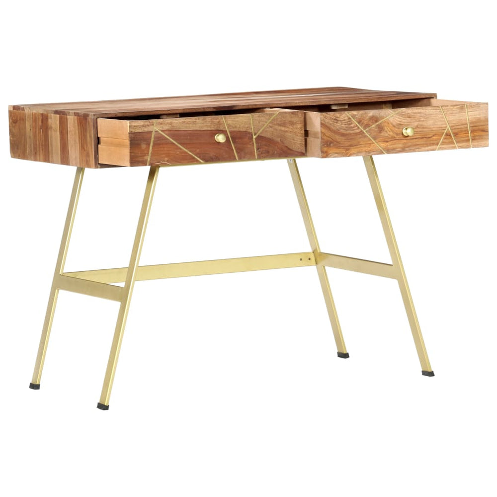 vidaXL Desk with Drawers 100x55x75 cm Solid Acacia Wood