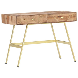 vidaXL Desk with Drawers 100x55x75 cm Solid Acacia Wood