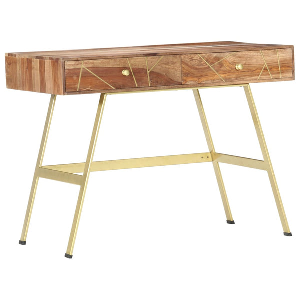 vidaXL Desk with Drawers 100x55x75 cm Solid Acacia Wood