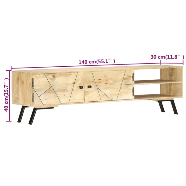 vidaXL TV Cabinet 140x30x40 cm Solid Mango Wood