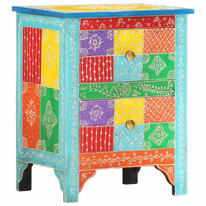 vidaXL Hand-Painted Nightstand 40x30x50 cm Solid Mango Wood
