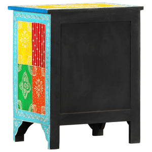 vidaXL Hand-Painted Nightstand 40x30x50 cm Solid Mango Wood