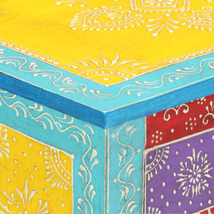 vidaXL Hand-Painted Nightstand 40x30x50 cm Solid Mango Wood