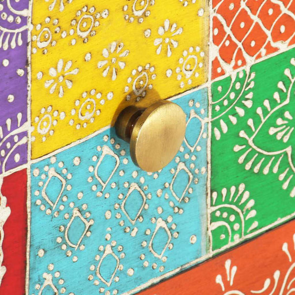 vidaXL Hand-Painted Nightstand 40x30x50 cm Solid Mango Wood