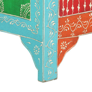 vidaXL Hand-Painted Nightstand 40x30x50 cm Solid Mango Wood