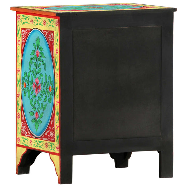 vidaXL Hand-Painted Nightstand 40x30x50 cm Solid Mango Wood