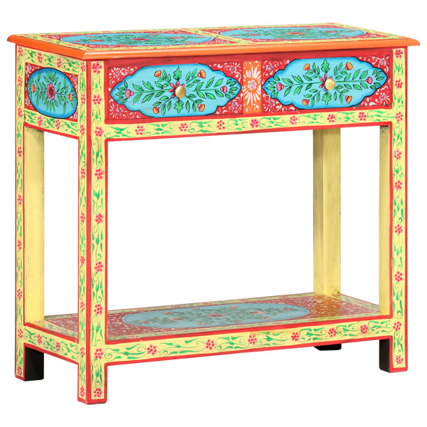 vidaXL Hand-Painted Console Table 80x35x75 cm Solid Mango Wood
