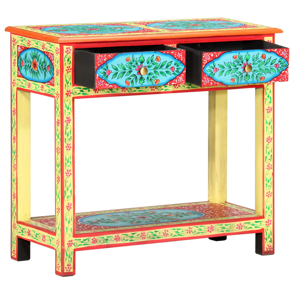 vidaXL Hand-Painted Console Table 80x35x75 cm Solid Mango Wood