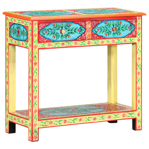 vidaXL Hand-Painted Console Table 80x35x75 cm Solid Mango Wood