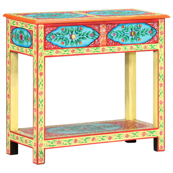 vidaXL Hand-Painted Console Table 80x35x75 cm Solid Mango Wood