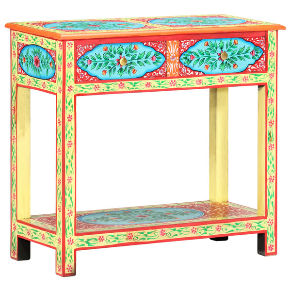 vidaXL Hand-Painted Console Table 80x35x75 cm Solid Mango Wood