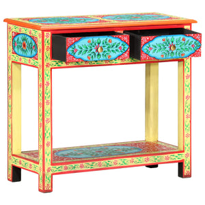 vidaXL Hand-Painted Console Table 80x35x75 cm Solid Mango Wood