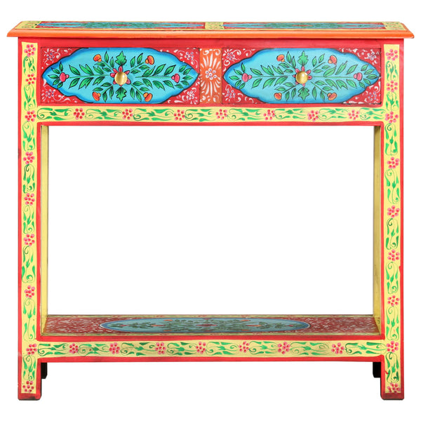 vidaXL Hand-Painted Console Table 80x35x75 cm Solid Mango Wood