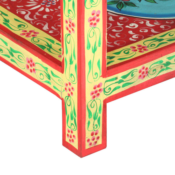 vidaXL Hand-Painted Console Table 80x35x75 cm Solid Mango Wood