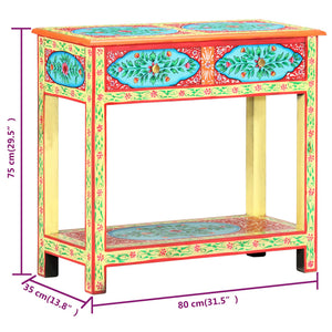 vidaXL Hand-Painted Console Table 80x35x75 cm Solid Mango Wood