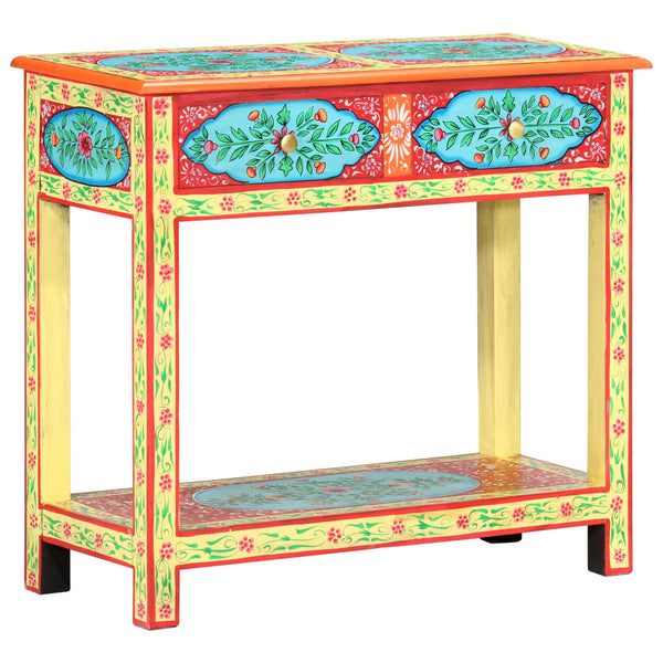 vidaXL Hand-Painted Console Table 80x35x75 cm Solid Mango Wood