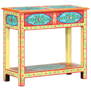 vidaXL Hand-Painted Console Table 80x35x75 cm Solid Mango Wood