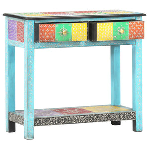 vidaXL Hand-Painted Console Table 80x35x75 cm Solid Mango Wood
