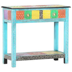 vidaXL Hand-Painted Console Table 80x35x75 cm Solid Mango Wood